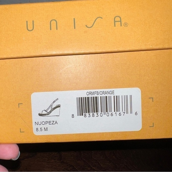 UNISA Women’s Orange Canvas Espadrille Wedge Sandals Size 8.5 - Picture 5 of 6